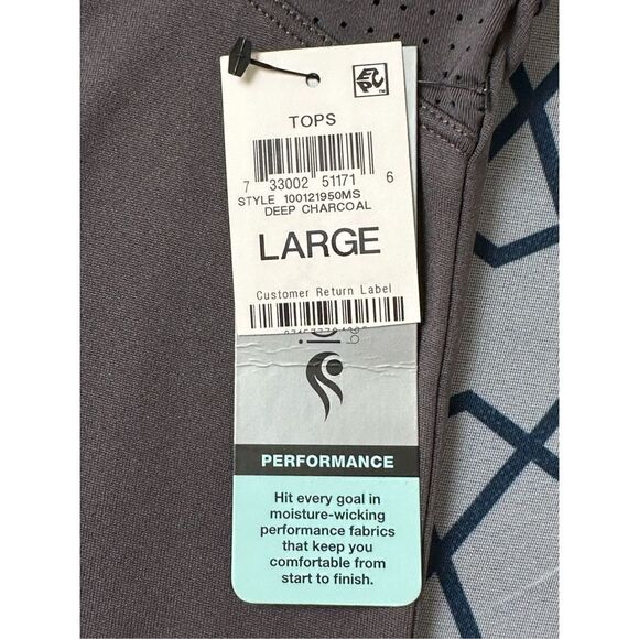 Ideology Women’s Deep Charcoal Perforated Crewneck T-Shirt Size Large - Picture 9 of 14